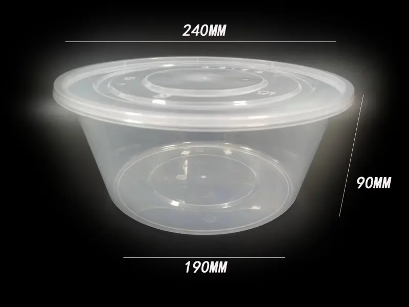 Contenitore per alimenti in stile ciotola stampato ad iniezione in PP da 3000 ml