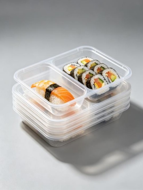 PP double-layer square lunch box