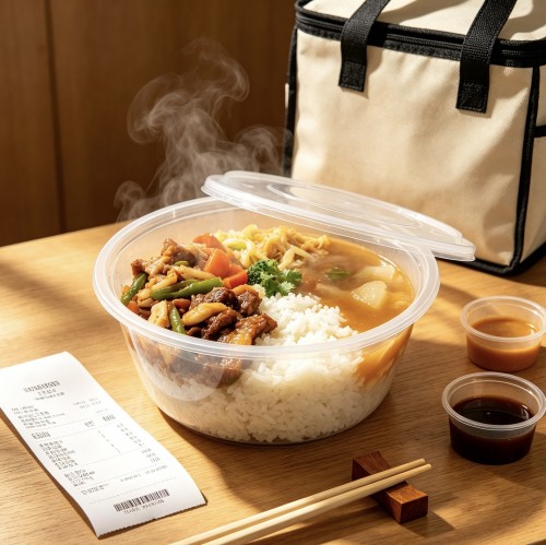 PP round food container with insert tray