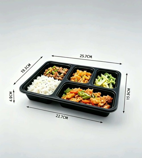 PP type four-grid square food box